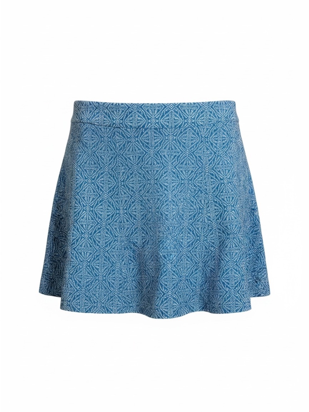 Blue Patterned Rip Skirt